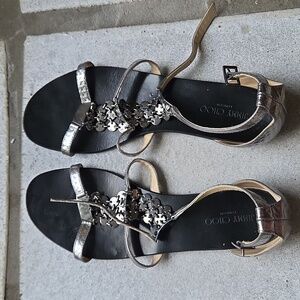 Jimmy Choo Lamba 50 Nappa Leather  Stud Sandals